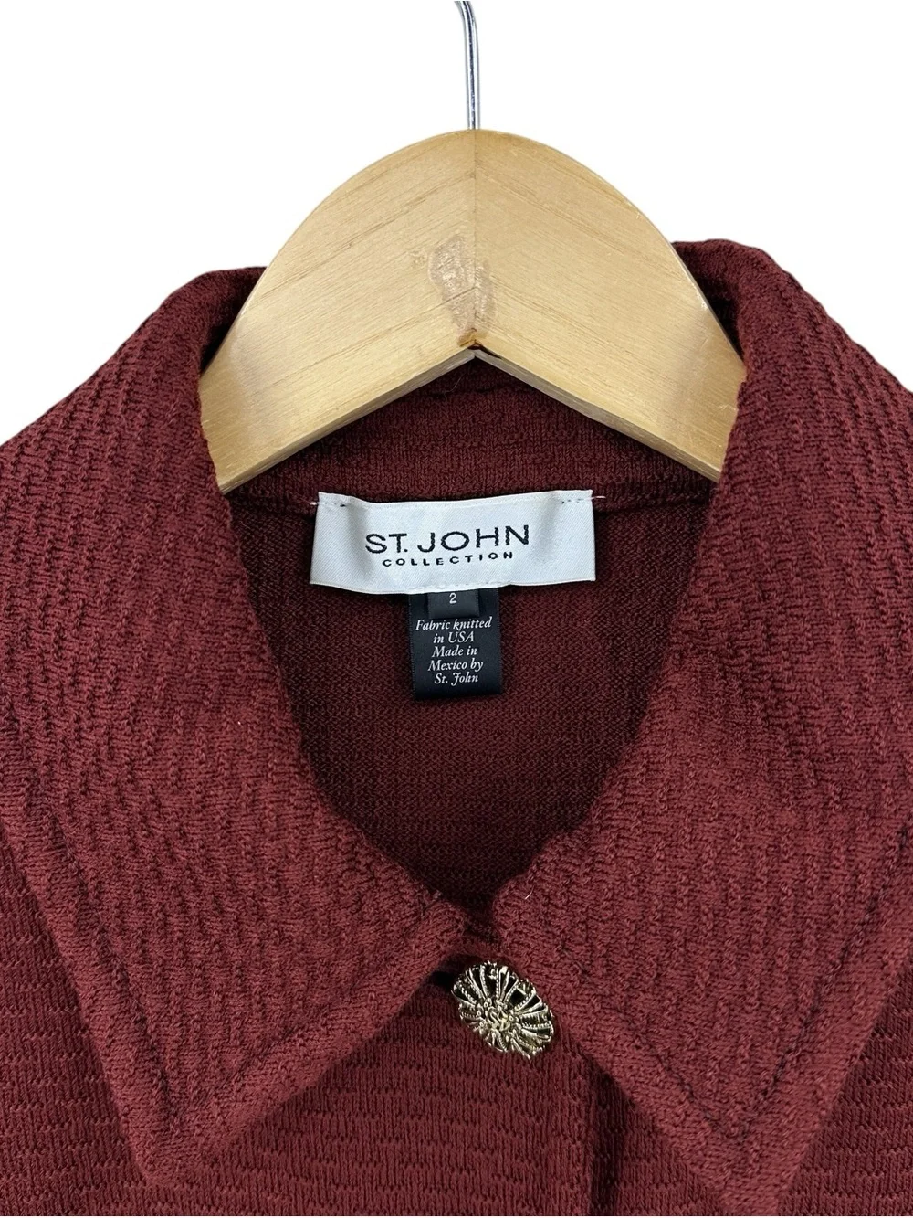ST JOHN COLLECTION Wool Coat Jacket Button Knit